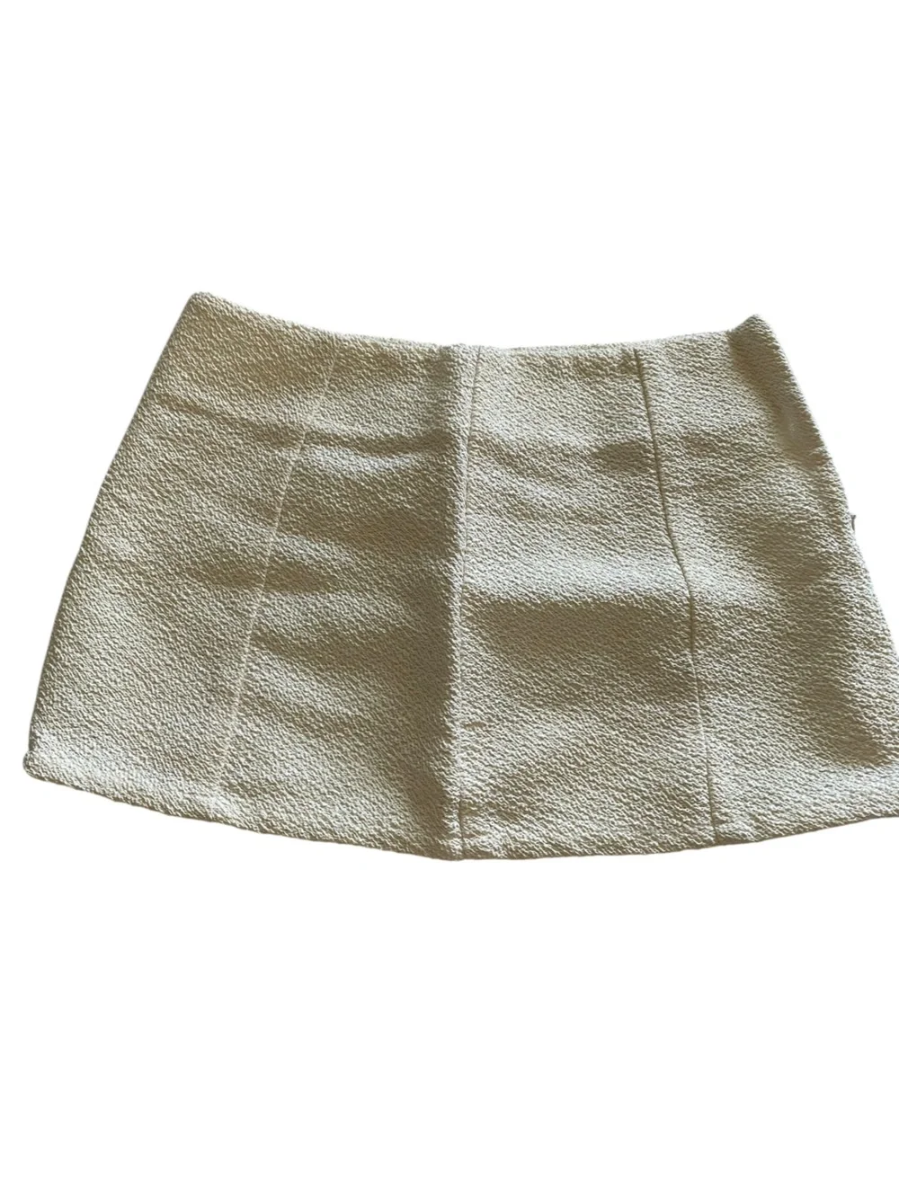 Textured Cream Mini Skirt